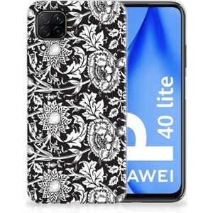 Huawei P40 Lite TPU Case Black Flowers