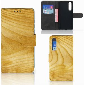 Huawei P30 Book Style Case Licht Hout