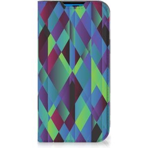 iPhone 14 Pro Stand Case Abstract Green Blue