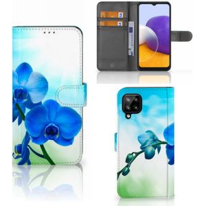 Samsung Galaxy A22 4G | M22 Hoesje Orchidee Blauw - Cadeau voor je Moeder