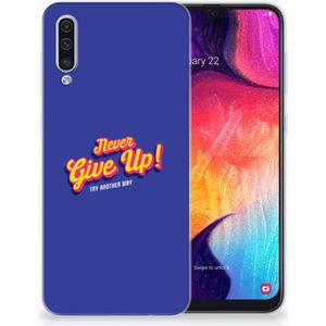 Samsung Galaxy A50 Siliconen hoesje met naam Never Give Up