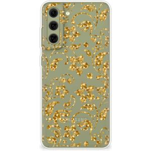 Samsung Galaxy S21FE TPU Case Gouden Bloemen