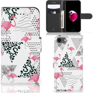 iPhone 7 | 8 | SE (2020) | SE (2022) Telefoonhoesje met Pasjes Flamingo Triangle