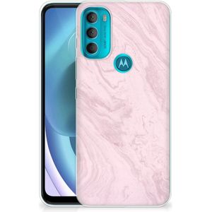 Motorola Moto G71 5G TPU Siliconen Hoesje Marble Pink - Origineel Cadeau Vriendin