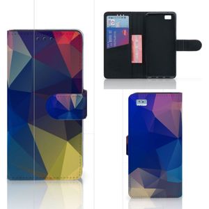 Huawei Ascend P8 Lite Book Case Polygon Dark