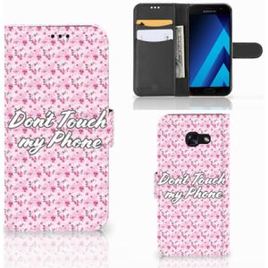 Samsung Galaxy A5 2017 Portemonnee Hoesje Flowers Pink DTMP