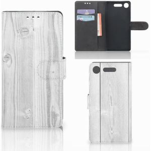 Sony Xperia XZ1 Book Style Case White Wood