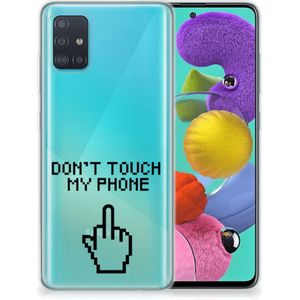 Samsung Galaxy A51 Silicone-hoesje Finger Don't Touch My Phone
