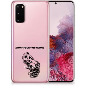 Samsung Galaxy S20 Silicone-hoesje Gun Don't Touch My Phone