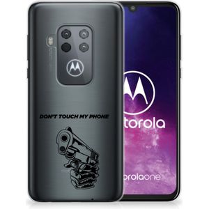 Motorola One Zoom Silicone-hoesje Gun Don't Touch My Phone