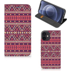 iPhone 12 Mini Hoesje met Magneet Aztec Paars