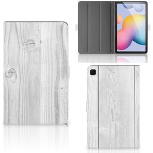 Samsung Galaxy Tab S6 Lite | S6 Lite (2022) Tablet Book Cover White Wood