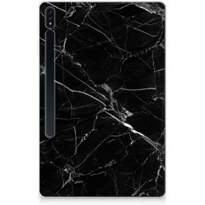 Samsung Galaxy Tab S7 Plus | S8 Plus Tablet Back Cover Marmer Zwart - Origineel Cadeau Vader