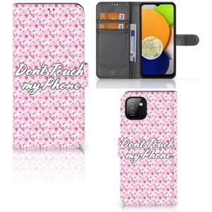 Samsung Galaxy A03 Portemonnee Hoesje Flowers Pink DTMP