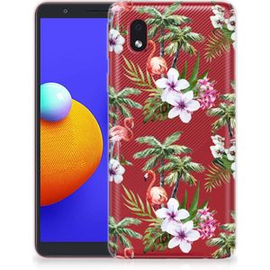 Samsung Galaxy A01 Core TPU Hoesje Flamingo Palms