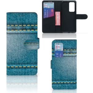 Huawei P40 Pro Wallet Case met Pasjes Jeans