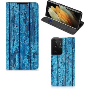 Samsung Galaxy S21 Ultra Book Wallet Case Wood Blue