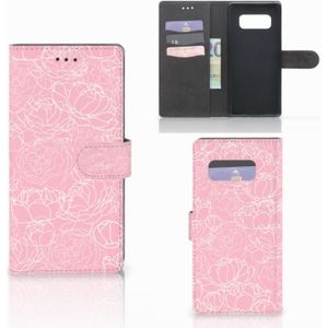 Samsung Galaxy Note 8 Hoesje White Flowers