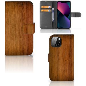 iPhone 13 Mini Book Style Case Donker Hout