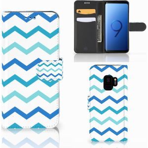 Samsung Galaxy S9 Telefoon Hoesje Zigzag Blauw