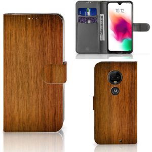 Motorola Moto G7 | G7 Plus Book Style Case Donker Hout