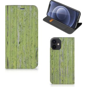 iPhone 12 Mini Book Wallet Case Green Wood