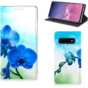 Samsung Galaxy S10 Smart Cover Orchidee Blauw - Cadeau voor je Moeder