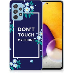 Samsung Galaxy A72 Silicone-hoesje Flowers Blue DTMP