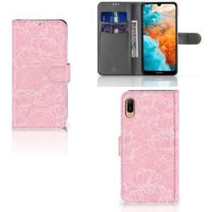 Huawei Y6 (2019) Hoesje White Flowers