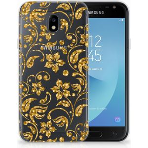 Samsung Galaxy J3 2017 TPU Case Gouden Bloemen