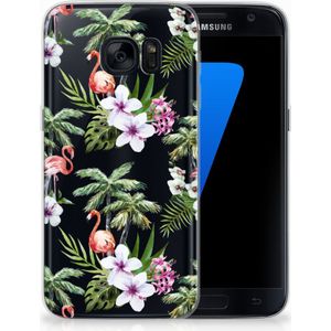 Samsung Galaxy S7 TPU Hoesje Flamingo Palms