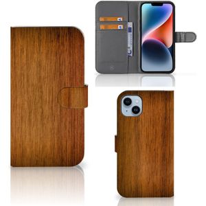iPhone 15 Plus Book Style Case Donker Hout