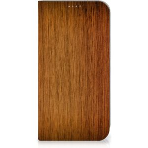 iPhone 15 Plus Book Wallet Case Donker Hout
