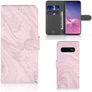 Samsung Galaxy S10 Plus Bookcase Marble Pink - Origineel Cadeau Vriendin