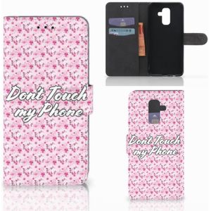 Samsung Galaxy A6 Plus 2018 Portemonnee Hoesje Flowers Pink DTMP