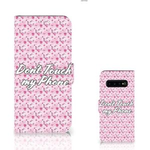 Samsung Galaxy S10 Plus Portemonnee Hoesje Flowers Pink DTMP