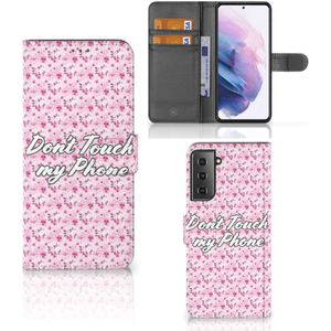 Samsung Galaxy S21 Plus Portemonnee Hoesje Flowers Pink DTMP