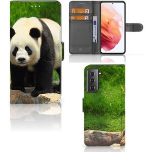 Samsung Galaxy S21 Telefoonhoesje met Pasjes Panda