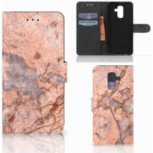 Samsung Galaxy A6 Plus 2018 Bookcase Marmer Oranje