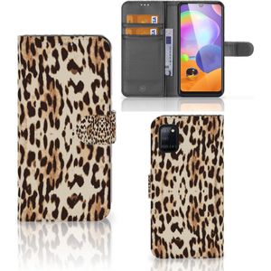 Samsung Galaxy A31 Telefoonhoesje met Pasjes Leopard