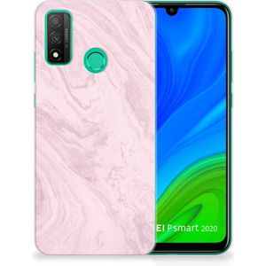 Huawei P Smart 2020 TPU Siliconen Hoesje Marble Pink - Origineel Cadeau Vriendin