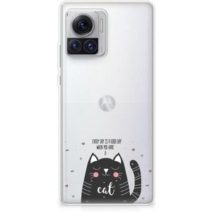 Motorola Moto X30 Pro Telefoonhoesje met Naam Cat Good Day