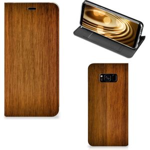 Samsung Galaxy S8 Book Wallet Case Donker Hout