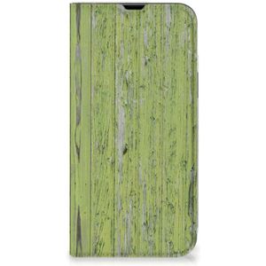 iPhone 13 Pro Max Book Wallet Case Green Wood
