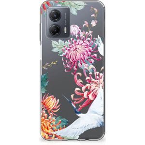 Motorola Moto G53 TPU Hoesje Bird Flowers