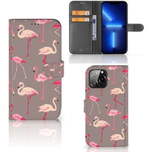 iPhone 13 Pro Max Telefoonhoesje met Pasjes Flamingo