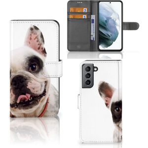 Samsung Galaxy S21 FE Telefoonhoesje met Pasjes Franse Bulldog