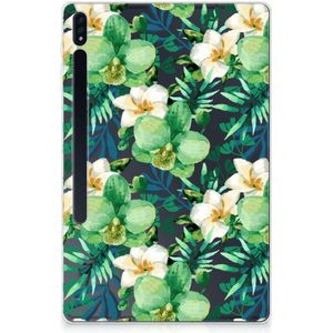 Samsung Galaxy Tab S7 Plus | S8 Plus Siliconen Hoesje Orchidee Groen