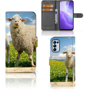 OPPO Find X3 Lite Telefoonhoesje met Pasjes Schaap en Lammetje