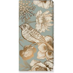 Smart Cover voor Xiaomi Redmi Note 10 Pro Vintage Bird Flowers